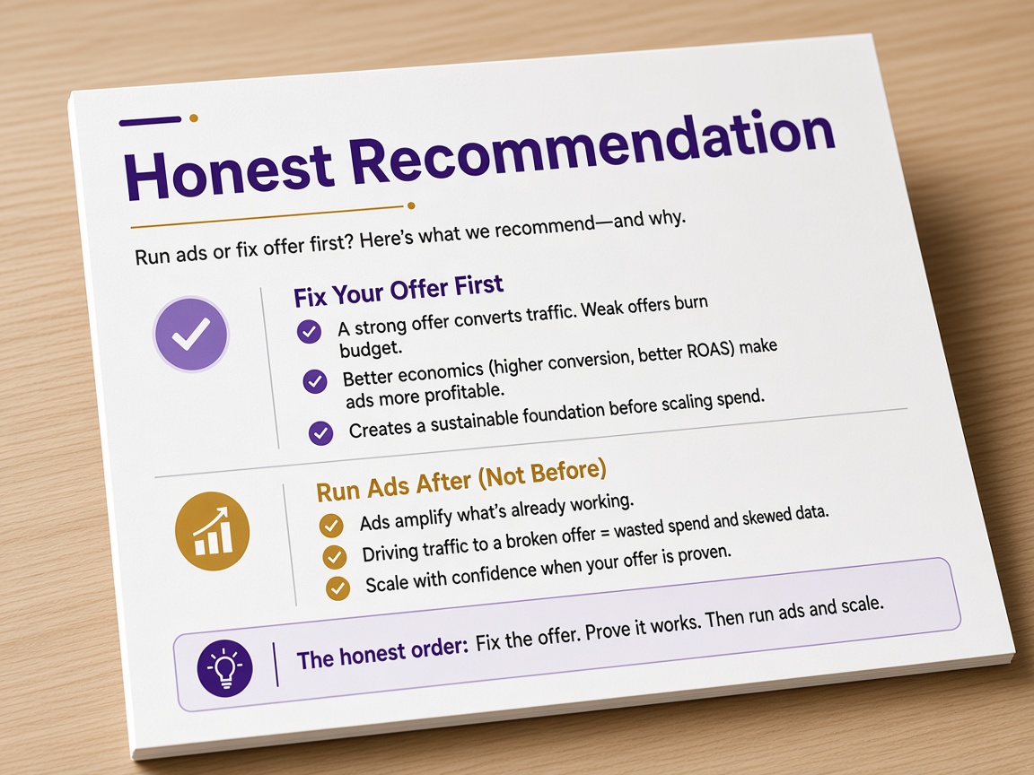 Honest recommendation report slide